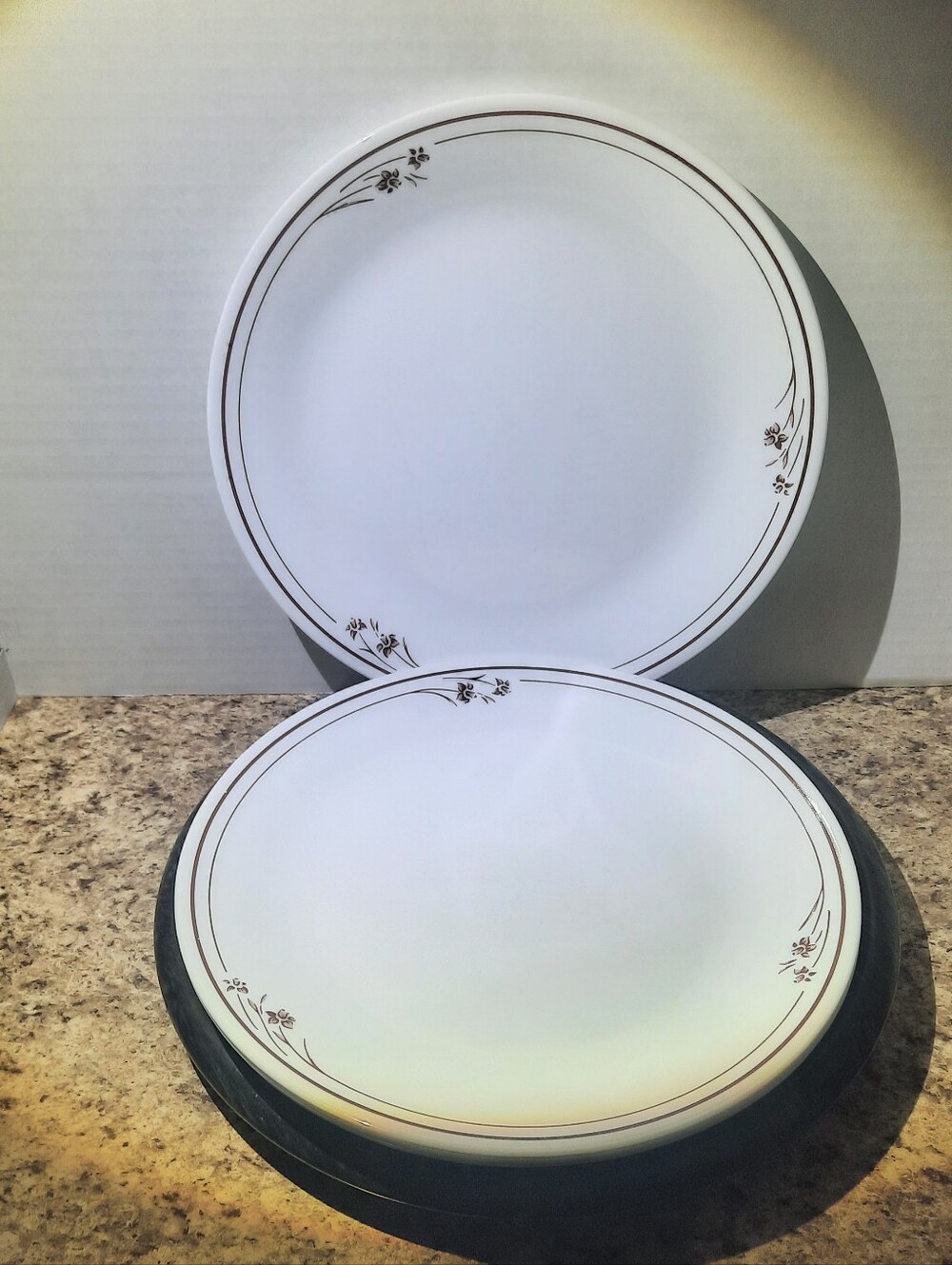 *Set of 4 * Corelle Melody Brown Dinner Plates